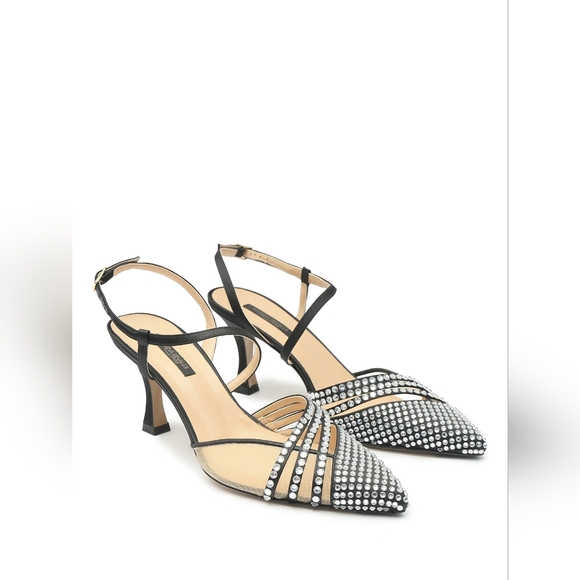 Shoes - Marina Rinaldi Elegant Black and Silver Women's Heels Size 39